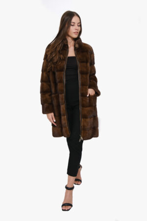 Mink fur jacket in demi buff color -256