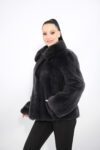 Mink furs jacket in gun metal color -211