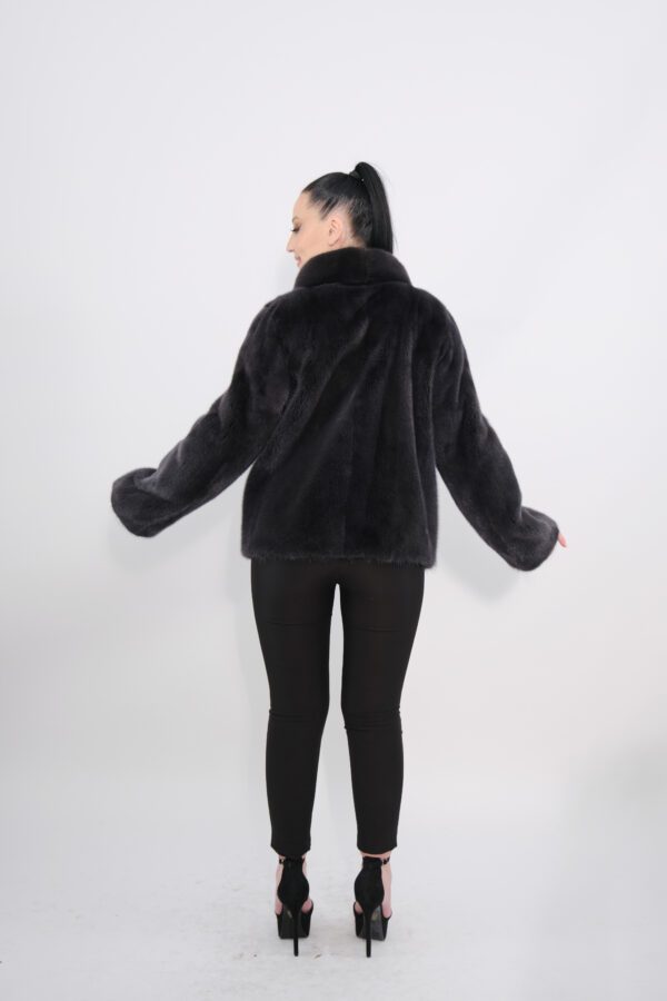 Mink furs jacket in gun metal color -211
