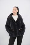 Mink furs jacket in gun metal color -211