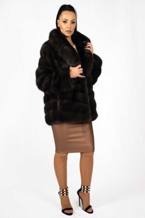 Luxury Women’s Sable Fur Coat – Natural Russian Sable Handmade Jacket