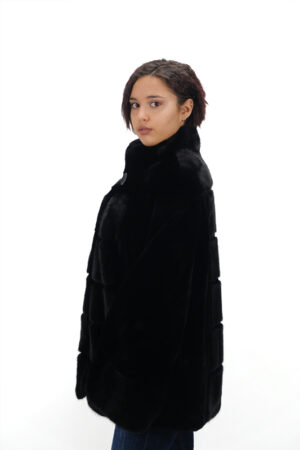 Real Black Mink Fur Coat for Women – Luxury Outerwear