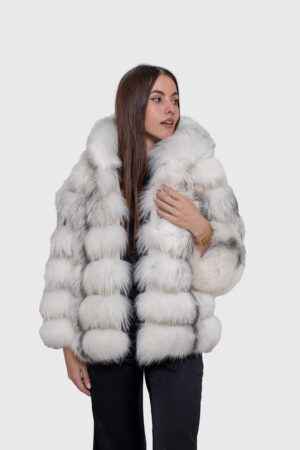 Fox fur jacket in black cross color -286