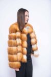 Orange Fox Fur Jacket – Sophisticated Winter Look