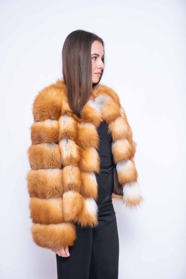 Orange Fox Fur Jacket – Sophisticated Winter Look
