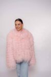 Handmade Pink Mongolian Fur Jacket – Soft Real Fur Luxury
