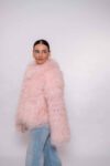 Handmade Pink Mongolian Fur Jacket – Soft Real Fur Luxury