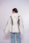 Premium Platinum Fox Fur Jacket – Genuine Handmade Luxury