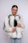 Premium Platinum Fox Fur Jacket – Genuine Handmade Luxury