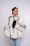 Premium Platinum Fox Fur Jacket – Genuine Handmade Luxury