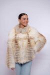 Real Gold Fox Fur Jacket – High-End Handmade Fashion