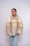 Real Gold Fox Fur Jacket – High-End Handmade Fashion