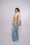 Real Gold Fox Fur Jacket – High-End Handmade Fashion