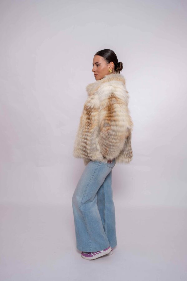 Real Gold Fox Fur Jacket – High-End Handmade Fashion