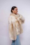 Real Gold Fox Fur Jacket – High-End Handmade Fashion