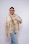 Real Gold Fox Fur Jacket – High-End Handmade Fashion