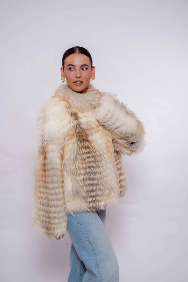 Real Gold Fox Fur Jacket – High-End Handmade Fashion