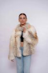 Real Gold Fox Fur Jacket – High-End Handmade Fashion