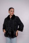 Real Black Swakara Fur Jacket – High-End Handmade Fashion