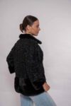 Real Black Swakara Fur Jacket – High-End Handmade Fashion