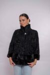 Real Black Swakara Fur Jacket – High-End Handmade Fashion