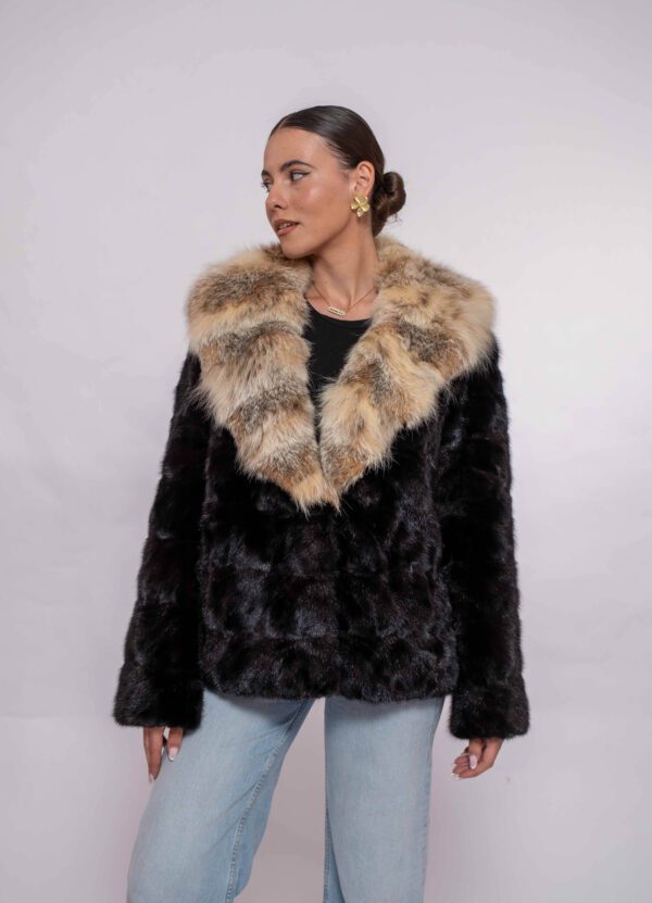 Luxury Brown Mink Fur Coat – Impressive Collar & Handmade Craftsmanship