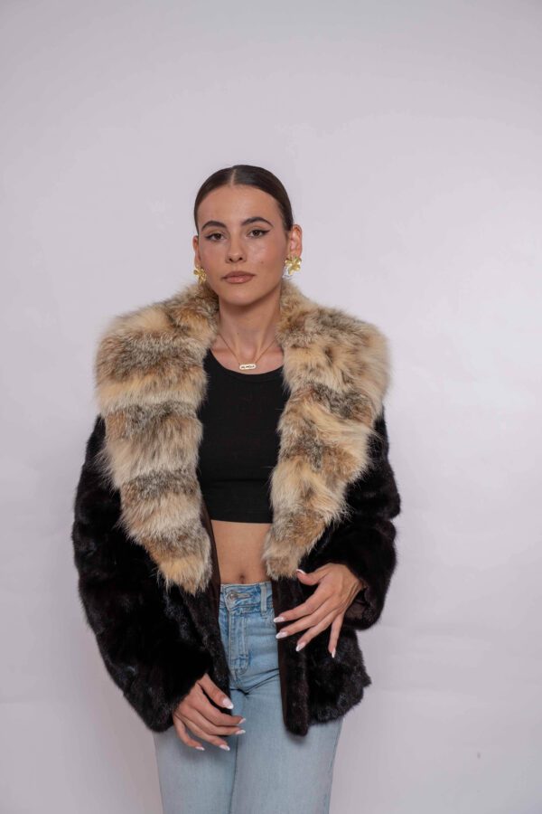 Luxury Brown Mink Fur Coat – Impressive Collar & Handmade Craftsmanship