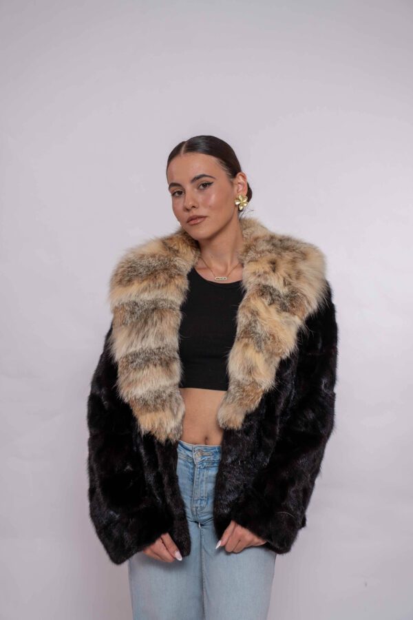 Luxury Brown Mink Fur Coat – Impressive Collar & Handmade Craftsmanship