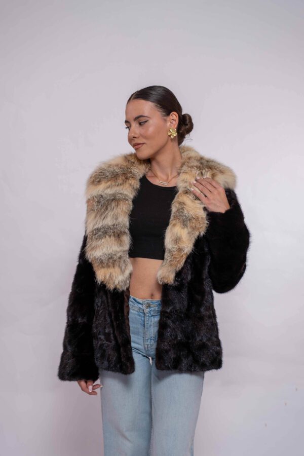 Luxury Brown Mink Fur Coat – Impressive Collar & Handmade Craftsmanship