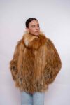 Luxury Women’s Red Fox Fur Jacket – Elegant Design
