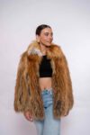 Luxury Women’s Red Fox Fur Jacket – Elegant Design