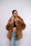 Luxury Women’s Red Fox Fur Jacket – Elegant Design