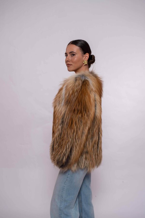 Elegant Red Fox Fur Jacket – Timeless Luxury Style