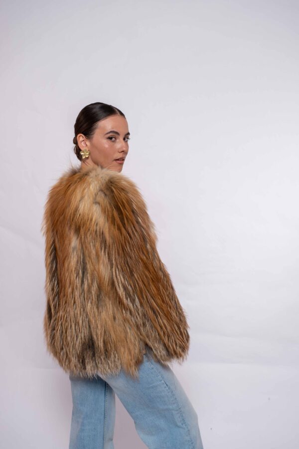Elegant Red Fox Fur Jacket – Timeless Luxury Style