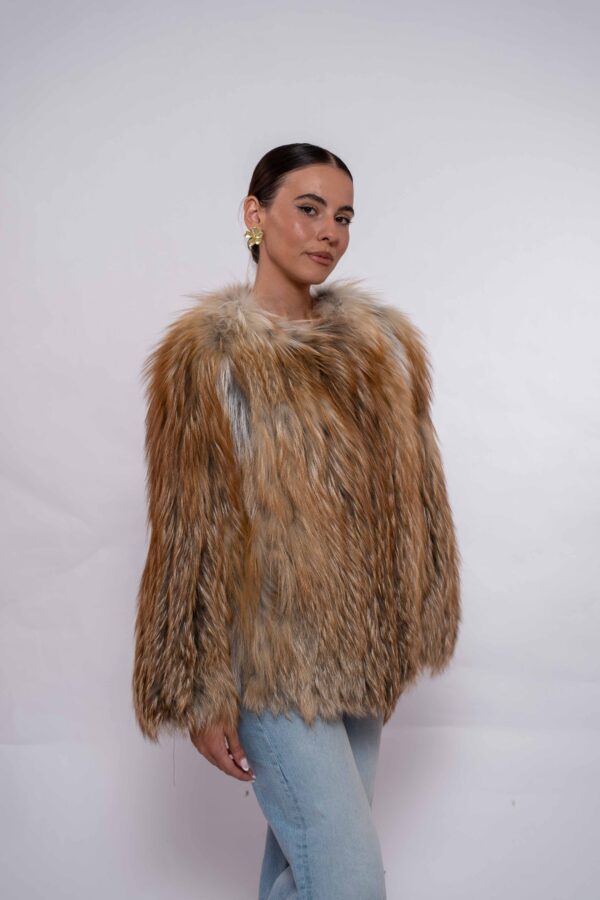 Elegant Red Fox Fur Jacket – Timeless Luxury Style