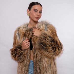 Elegant Red Fox Fur Jacket – Timeless Luxury Style