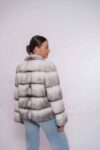 Classic Black Cross Mink Fur Jacket – Elegant & Warm