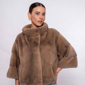 Real Soft Grey Mink Velvet Fur Jacket for Women – Luxury Outerwear