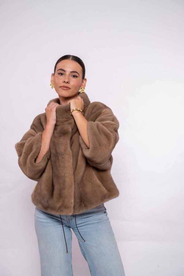Real Soft Grey Mink Velvet Fur Jacket for Women – Luxury Outerwear