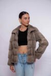 Silver Blue Mink Fur Coat for Women – Luxury Winter Outerwear