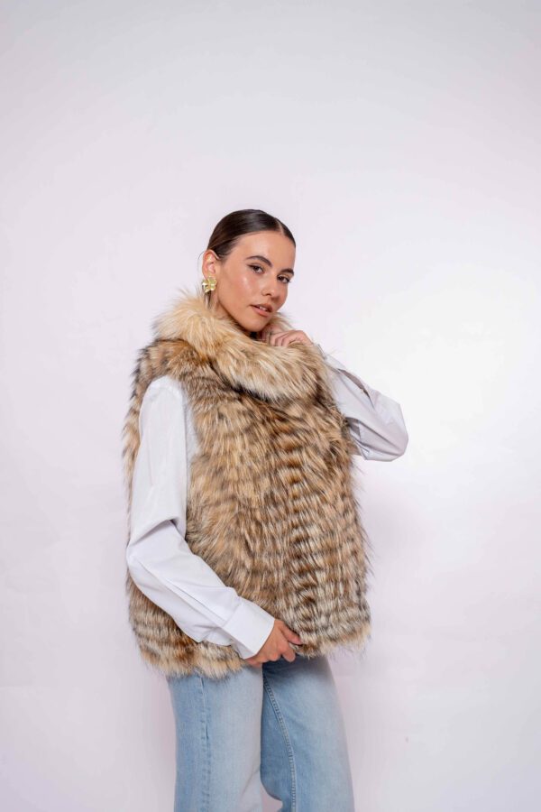 Luxury Grooz fox Fur Vest for Women – Premium Real Fur