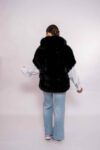 Luxury Black Martin Fur Vest with Hood- Premium Winter Outwear