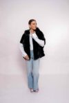 Luxury Black Martin Fur Vest with Hood- Premium Winter Outwear