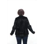 Classic Black Mink Fur Jacket With Zipper – Elegant & Warm