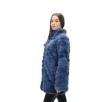 Luxury Blue Rubbit Fur Coat for Women – Premium Real Fur