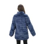 Luxury Blue Rubbit Fur Coat for Women – Premium Real Fur