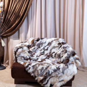 Luxury Colorful Fox Fur Blanket – Real Fur Home Throw Modern Cozy Gift