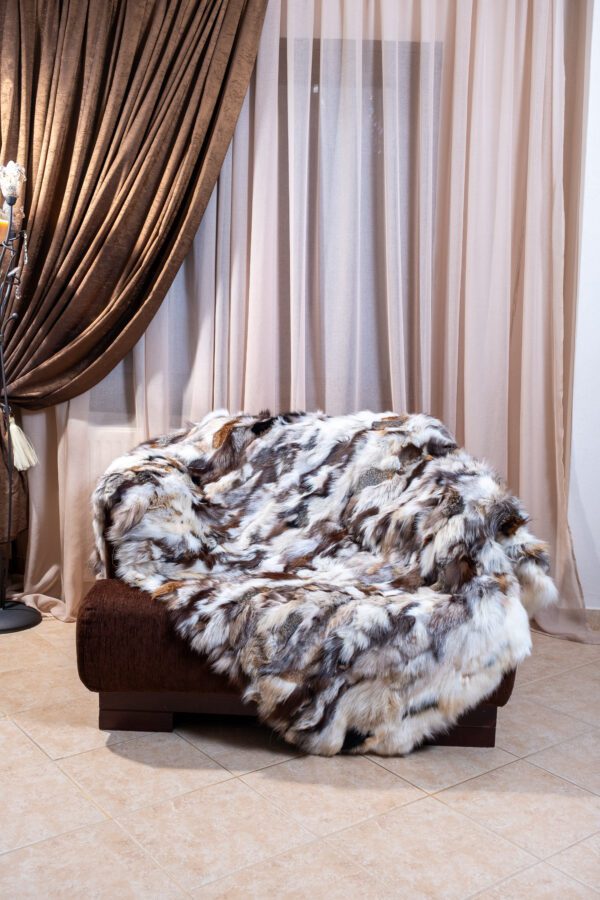 Luxury Colorful Fox Fur Blanket – Real Fur Home Throw Modern Cozy Gift