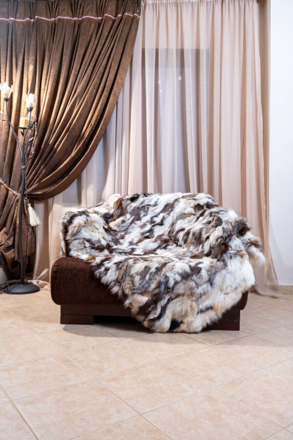 Luxury Colorful Fox Fur Blanket – Real Fur Home Throw Modern Cozy Gift