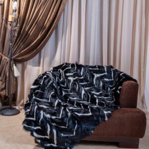 Luxury Real Fox Fur Blanket – Modern Premium Home Throw Cozy Gift